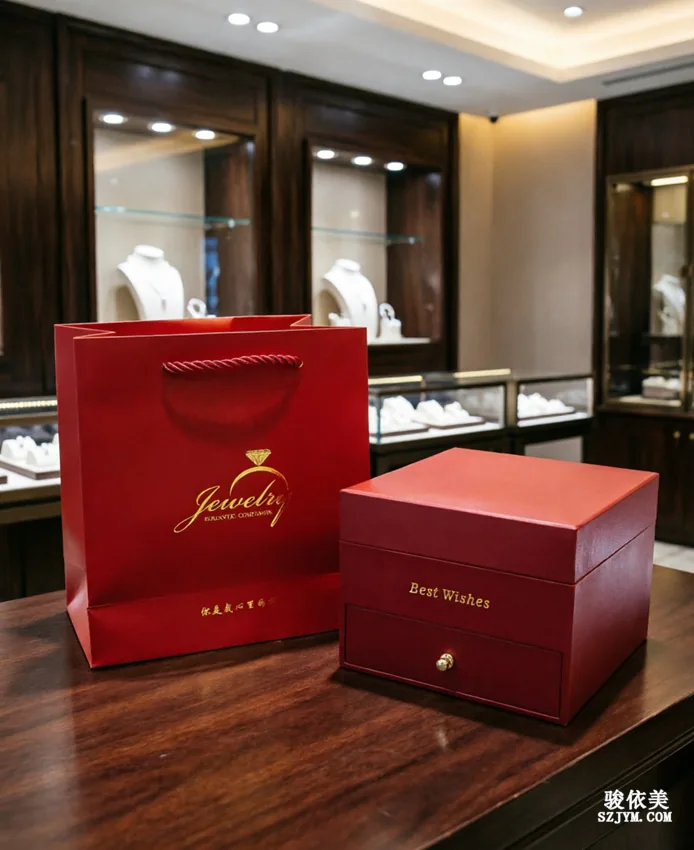 Junyimei Jewelry Store&amp;#039;s Red Heart-shaped Preserved Flower Gift Box with Gold Bracelets, Conveying Deep Love and Best Wishes SH61