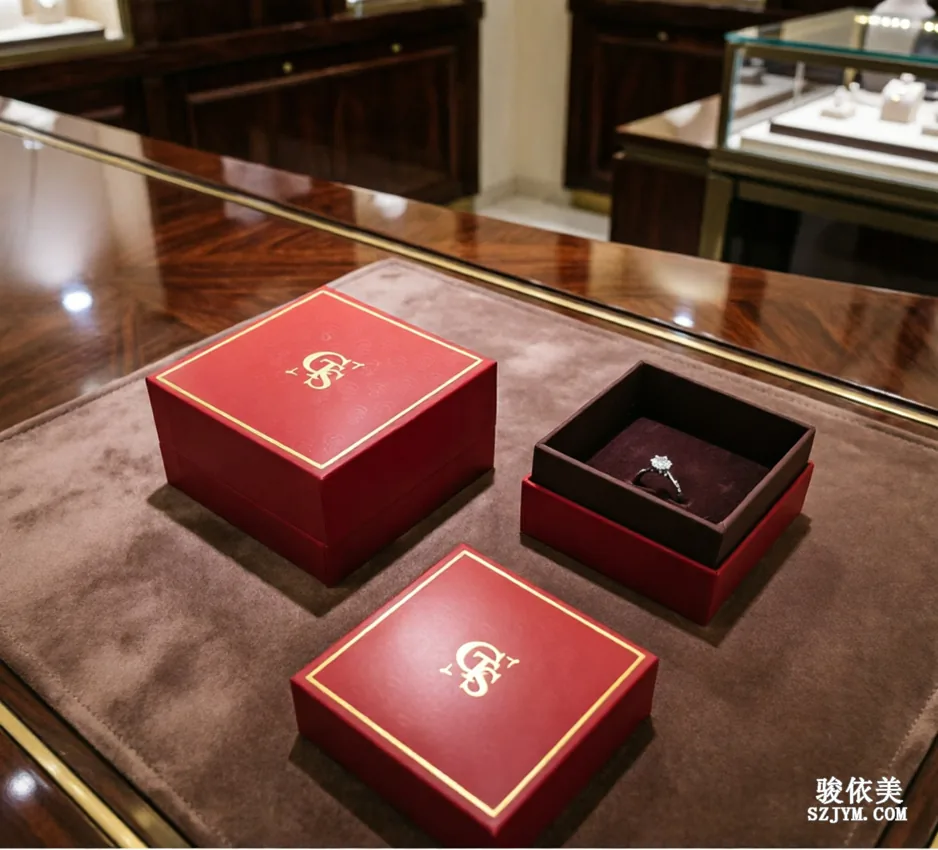 Red Box Diamond Jewelry: Necklace and Rings, Luxurious and Shining  SH62
