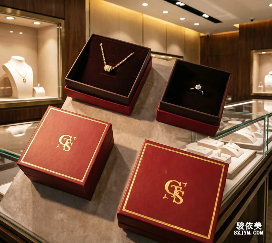 Red Box Diamond Jewelry: Necklace and Rings, Luxurious and Shining  SH62
