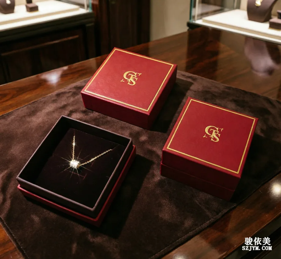 Red Box Diamond Jewelry: Necklace and Rings, Luxurious and Shining  SH62